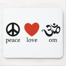 Regalo de OM del amor de la paz Alfombrilla De Ratones