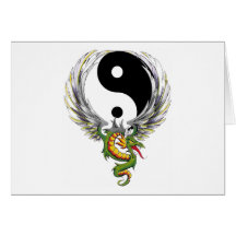 Regalo del dragón de Yin Yang Tarjetas