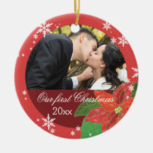 Regalo del navidad del par del boda del Poinsettia Ornamentos Para Reyes Magos