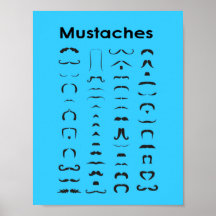 Regalo divertido del poster de la carta del bigote