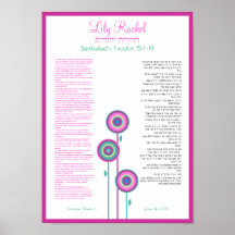 Regalo enmarcado del arte de Mitzvah del palo de l Poster