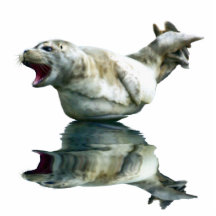 Regalo esculpido fauna linda del sello de puerto escultura fotografica