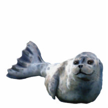 Regalo esculpido fauna linda del sello de puerto escultura fotografica