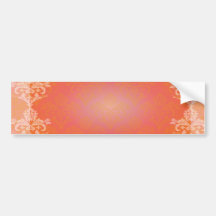 Regalo floral anaranjado elegante simple etiqueta de parachoque
