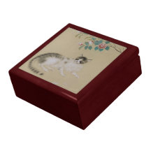 Regalo/joyero japoneses de la pintura del gato del cajas de joyas