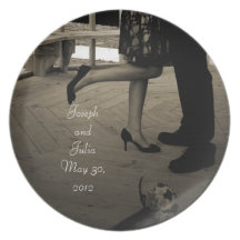 Regalo lindo adaptable de la placa del boda de los platos para fiestas