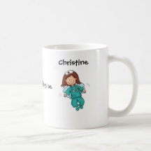 Regalo para la enfermera - ángel en disfraz tazas de café