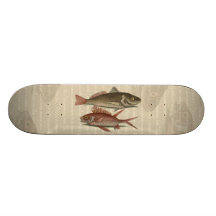 regalo rojo del pescador del vintage de la perca d patines personalizados