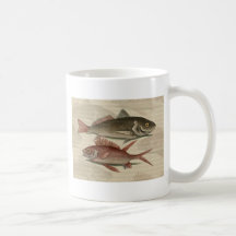 regalo rojo del pescador del vintage de la perca d tazas de café
