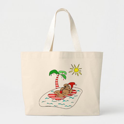 Regalo tropical del perro del navidad bolsas lienzo