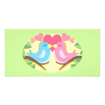 Regalos adaptables de los pájaros del amor tarjetas fotográficas 