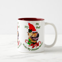 Regalos americanos del navidad de Terrier de pitbu Tazas De Café