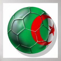 Regalos argelinos del balón de fútbol de la bander impresiones