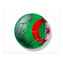 Regalos argelinos del balón de fútbol de la bander tarjeta postal
