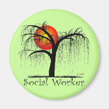 Regalos artsy del árbol del asistente social iman de frigorífico