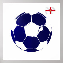 Regalos azules de la bandera de Inglaterra del bal Poster
