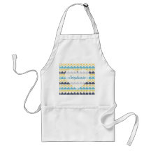 Regalos azules de la cocina del modelo del corazón delantal