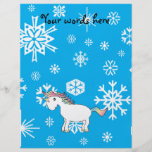 Regalos azules del navidad del unicornio de los co flyer a todo color