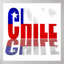 Regalos chilenos de la reflexión del logotipo de l posters