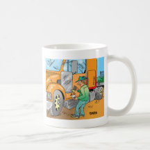 REGALOS CHISTOSOS DEL DIBUJO ANIMADO DEL CAMIONERO TAZAS DE CAFÉ