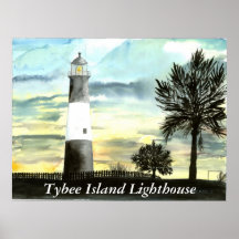Regalos cobrables del arte del faro de la isla de  posters