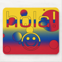 Regalos colombianos: Hola/Hola + Cara sonriente Alfombrilla De Raton