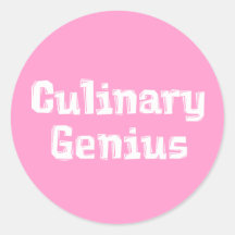 Regalos culinarios del genio etiquetas redondas