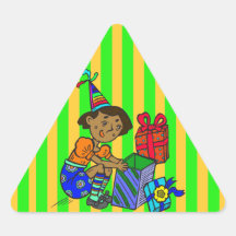 Regalos de la abertura de la chica marchosa calcomanías triangulos personalizadas