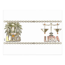 Regalos de la amistad del zodiaco del libra de Leo Tarjetas Postales