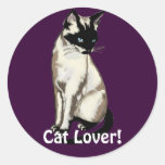 Regalos del amante del gato siamés etiqueta