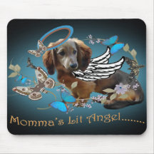 Regalos del ángel de Momma del Dachshund Tapetes De Ratón