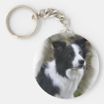 Regalos del arte del border collie llavero