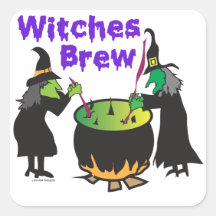 Regalos del Brew de las brujas Calcomanía Cuadradas