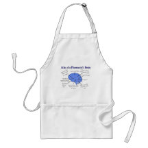 Regalos del cerebro del farmacéutico divertido delantales