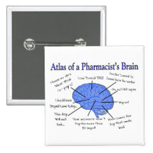 Regalos del cerebro del farmacéutico divertido pins