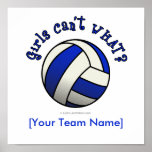 Regalos del equipo del voleibol - azul posters