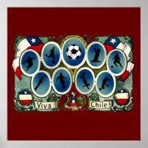 Regalos del futbol del fútbol de Viva Chile Poster