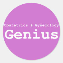 Regalos del genio de la obstetricia y del Gynecolo Pegatinas Redondas
