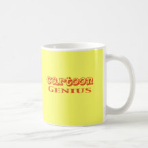 Regalos del genio del dibujo animado taza de café