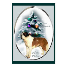 Regalos del navidad de St Bernard Plantilla De Tarjeta De Visita