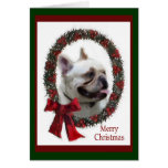 Regalos del navidad del dogo francés tarjetón