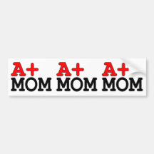 Regalos divertidos para las mamáes: A+ Mamá Etiqueta De Parachoque