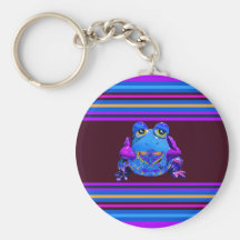 Regalos divertidos púrpuras azules de la rana colo llavero