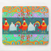 Regalos enrrollados del animal del campo de pollo  alfombrillas de raton