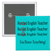 Regalos jubilados del profesor de inglés pins
