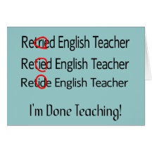 Regalos jubilados del profesor de inglés tarjetón