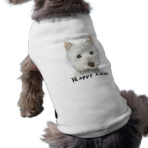 Regalos lindos del perro de Westie del navidad Camisetas De Mascota