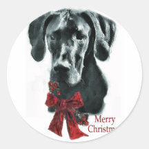 Regalos negros del navidad de great dane pegatinas  