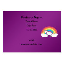 Regalos púrpuras del unicornio del arco iris plantilla de tarjeta personal