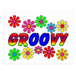 Regalos retros del flower power de los años 70 mar tarjeta postal
